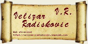Velizar Radišković vizit kartica